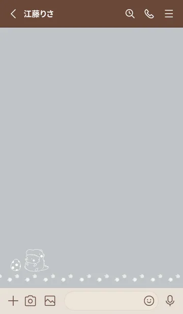 [LINE着せ替え] ハリネズミと恐竜 -グレー-の画像2