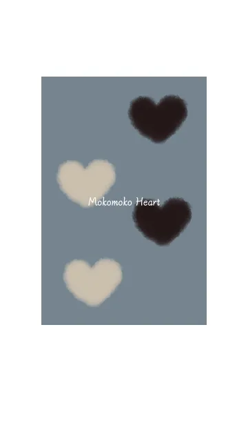 [LINE着せ替え] もこもこハート -ブルー- 冬の画像1