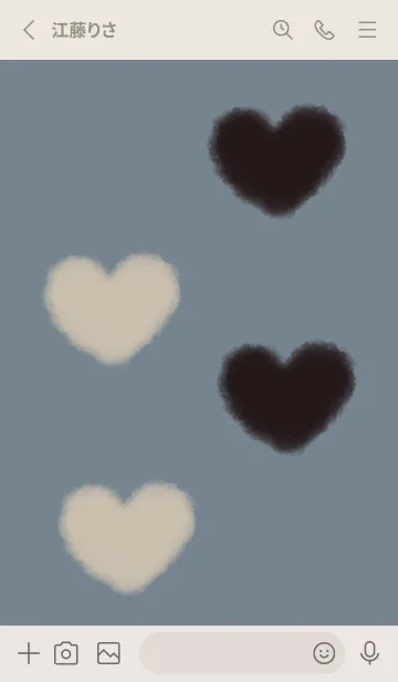 [LINE着せ替え] もこもこハート -ブルー- 冬の画像2