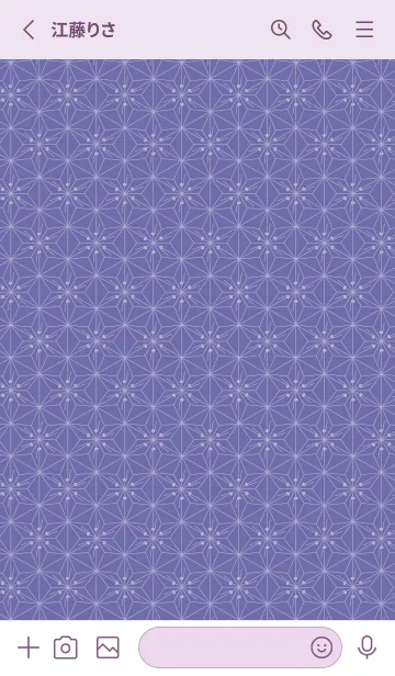 [LINE着せ替え] 和音 麻の葉と音符 藤納戸 シンプル和柄の画像2