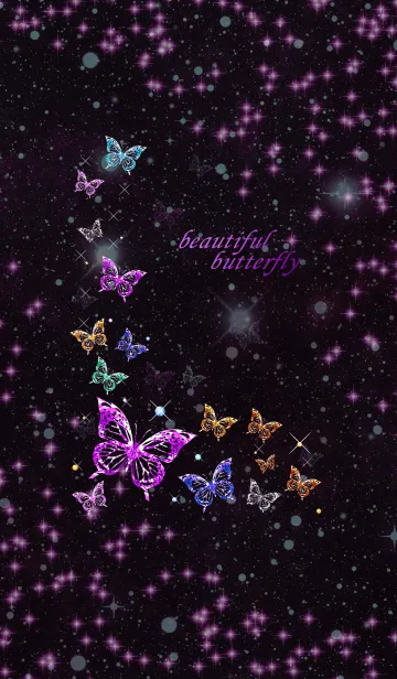 [LINE着せ替え] beautiful butterfly[black]の画像1