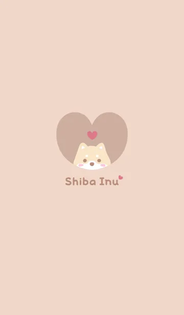 [LINE着せ替え] 柴犬2ハート[オレンジ]の画像1