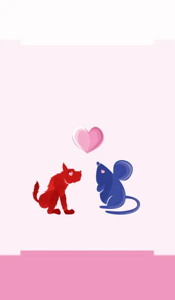 [LINE着せ替え] ekst Red（Dog）Love Blue（Rat）の画像1