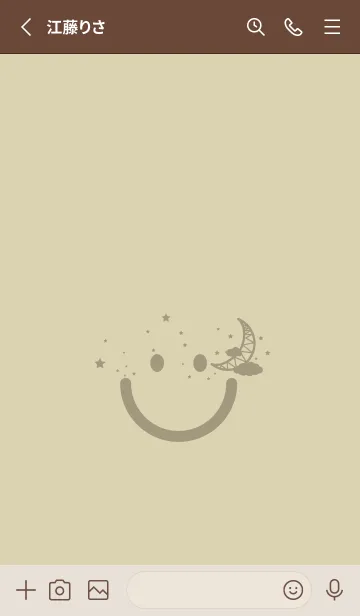 [LINE着せ替え] スマイル＆三日月 砂色の画像2