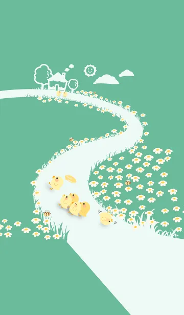 [LINE着せ替え] quack...keep up！J-TurquoiseGreen.Grayの画像1