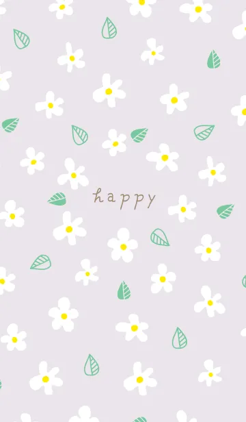 [LINE着せ替え] かわいい白い花と葉っぱ18の画像1