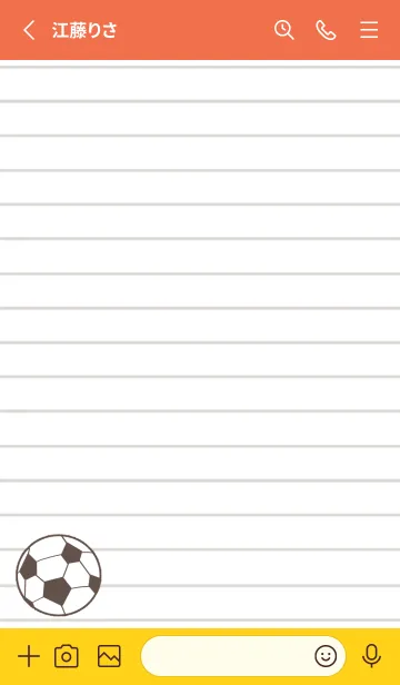[LINE着せ替え] FOOTBALL NOTEBOOK/アプリコットカラーの画像2