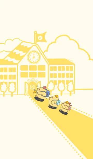 [LINE着せ替え] Duckling School Fun J-Pale Yellowの画像1