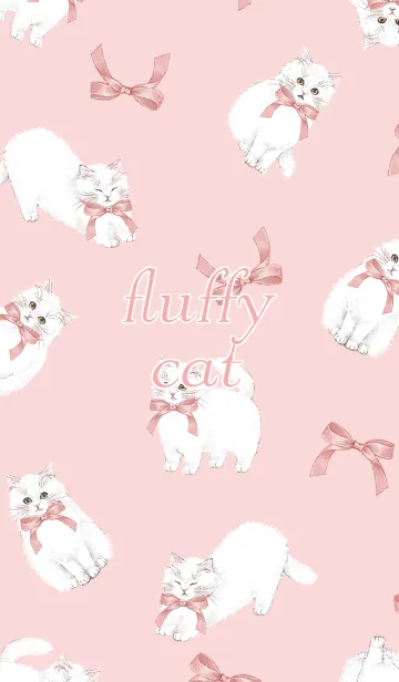 [LINE着せ替え] fluffy cat pinkの画像1