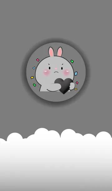 [LINE着せ替え] Simple Rabbit Love Black Theme (JP)の画像1