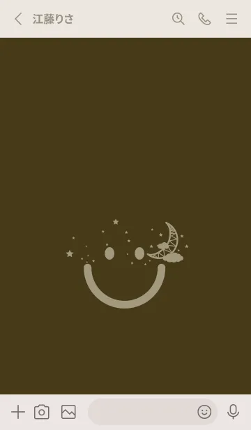 [LINE着せ替え] スマイル＆三日月 墨色の画像2