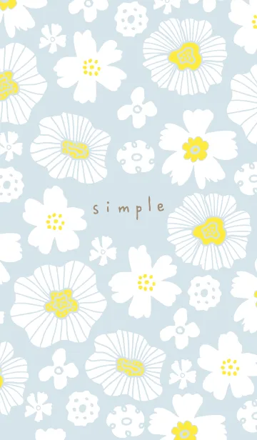 [LINE着せ替え] シンプル2 大人 白い花19の画像1