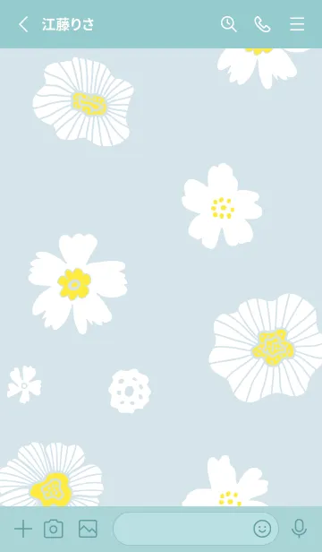 [LINE着せ替え] シンプル2 大人 白い花19の画像2