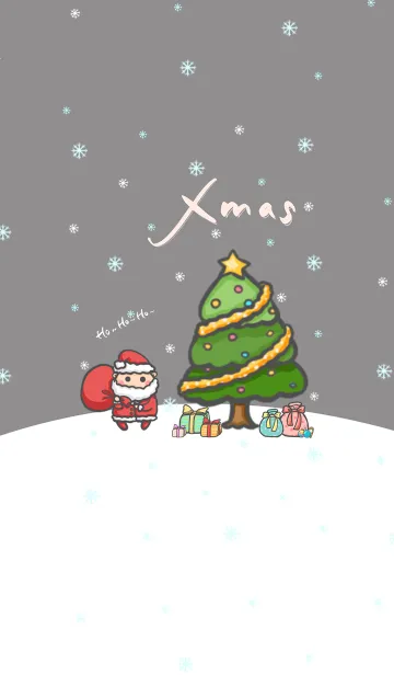 [LINE着せ替え] Happy Christmas Day J-Grey. LightGrayRedの画像1