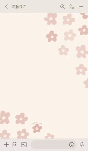 [LINE着せ替え] 手書きくすみピンクのニコニコお花の画像2