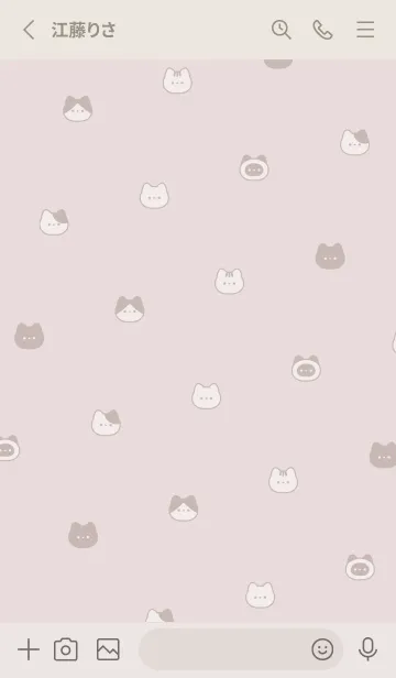 [LINE着せ替え] ゆるいねこ。ピンクとベージュの画像2