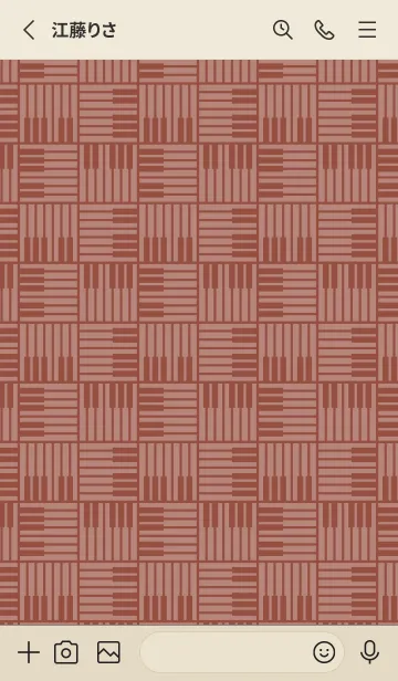 [LINE着せ替え] 和音 算崩しとピアノ鍵盤 茶色の画像2