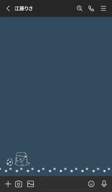 [LINE着せ替え] ハリネズミと恐竜 -ネイビー-の画像2