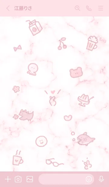 [LINE着せ替え] シンプルアイコンと大理石3♥pink12_1の画像2