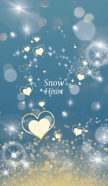 [LINE着せ替え] ベージュと青 : 恋愛運UP！ snow Heartの画像1