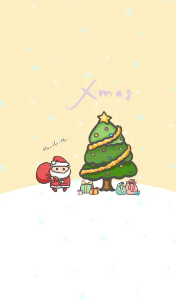 [LINE着せ替え] Happy Christmas Day J-YellowOrange.GrayMの画像1