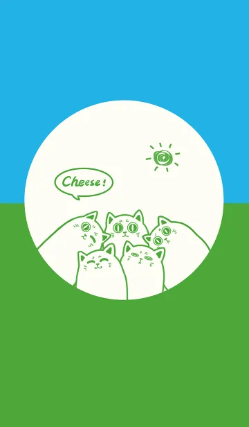 [LINE着せ替え] Meow...Cheese！ J-blue greenの画像1