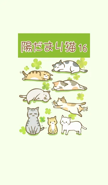 [LINE着せ替え] 陽だまり猫 16 クローバーの画像1