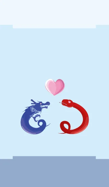 [LINE着せ替え] ekst blue（ドラゴン）love red（ヘビ）の画像1