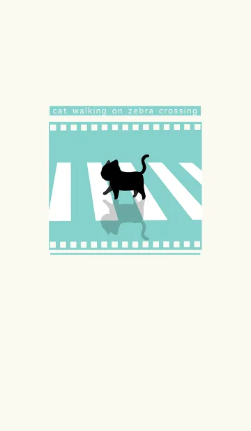 [LINE着せ替え] cat walking zebra crossing J-ice greenの画像1