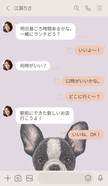 [LINE着せ替え] ICON DOG - フレンチブルドッグ - PL/04の画像3