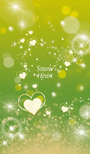 [LINE着せ替え] 黄緑 : 恋愛運UP！ snow Heartの画像1