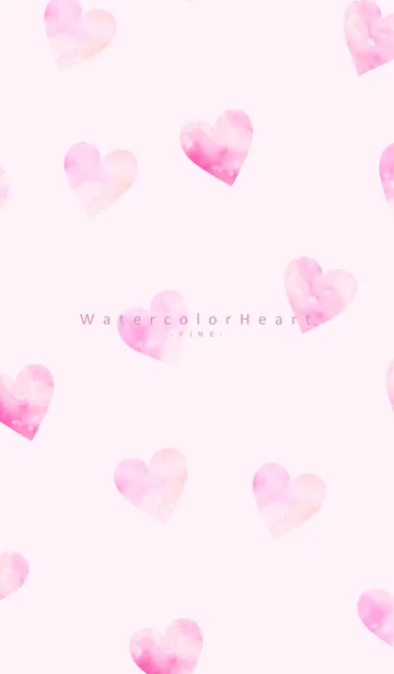 [LINE着せ替え] WatercolorHeart - PINK 2の画像1
