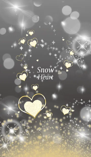 [LINE着せ替え] ブラック : 恋愛運UP！ snow Heartの画像1