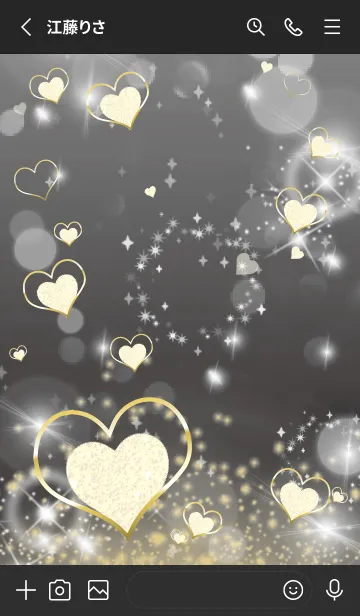 [LINE着せ替え] ブラック : 恋愛運UP！ snow Heartの画像2