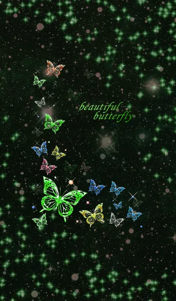 [LINE着せ替え] beautiful butterfly[black]！の画像1