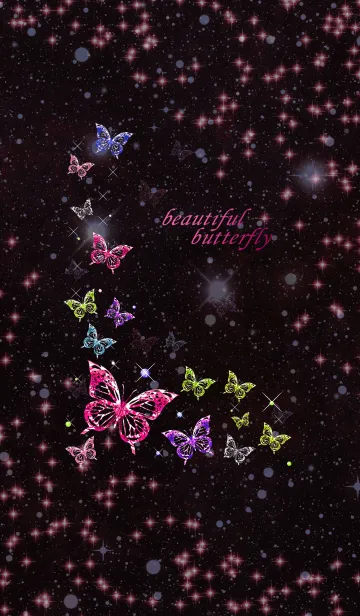 [LINE着せ替え] beautiful butterfly[black]！！！の画像1