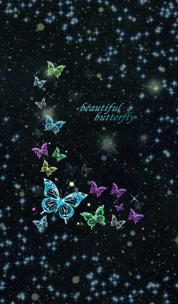 [LINE着せ替え] beautiful butterfly[black]！！！！の画像1