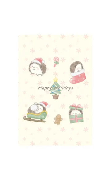 [LINE着せ替え] ハリネズミとクリスマス -レッド-の画像1