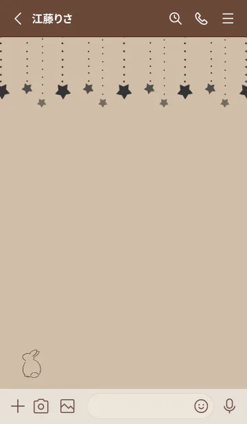 [LINE着せ替え] 兎と星 -ベージュ-の画像2