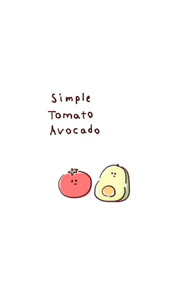[LINE着せ替え] シンプル トマト アボカドの画像1