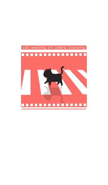 [LINE着せ替え] cat zebra crossing J-Watermelon Redの画像1