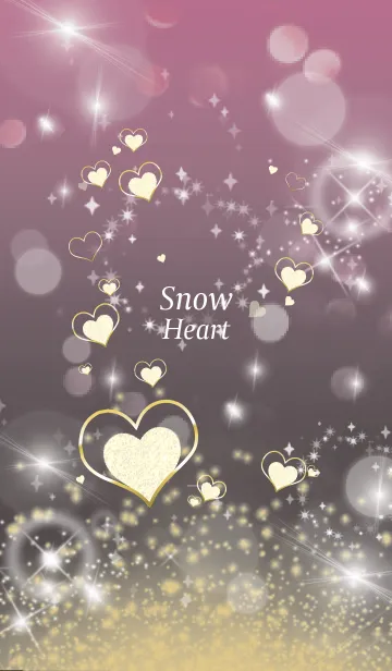 [LINE着せ替え] ブラック ピンク : 恋愛運UP！ snow Heartの画像1