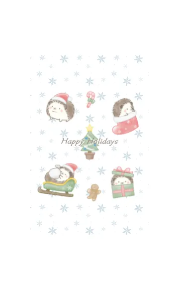[LINE着せ替え] ハリネズミとクリスマス -ホワイト-の画像1