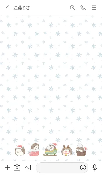 [LINE着せ替え] ハリネズミとクリスマス -ホワイト-の画像2