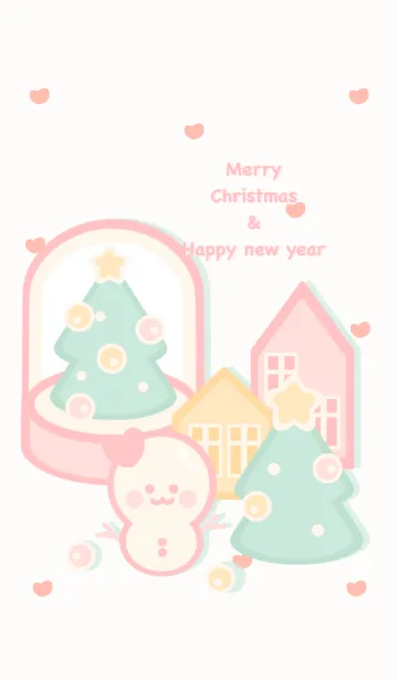 [LINE着せ替え] Pastel Christmas town 2の画像1