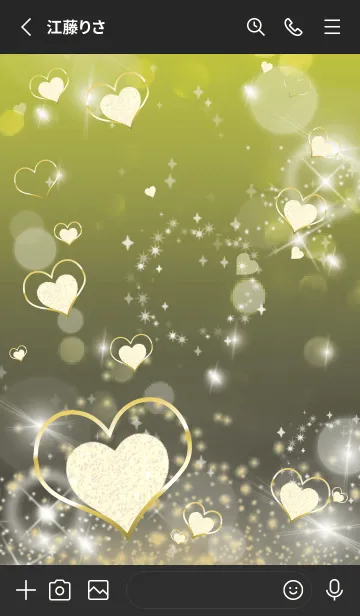 [LINE着せ替え] 黒と黄色 : 恋愛運UP！ snow Heartの画像2