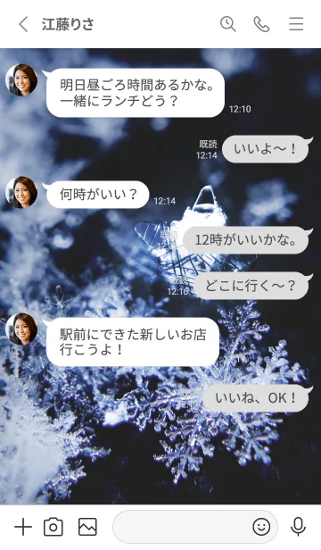 [LINE着せ替え] 雪の結晶と星の光 48の画像3