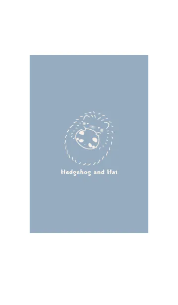 [LINE着せ替え] ハリネズミと帽子 -パンダ- くすみブルーの画像1