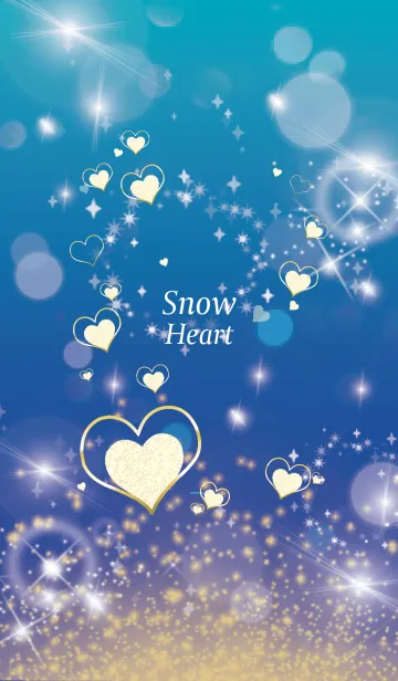 [LINE着せ替え] 水色 : 恋愛運UP！ snow Heartの画像1