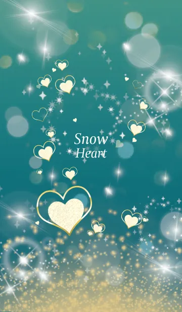 [LINE着せ替え] 青緑 : 恋愛運UP！ snow Heartの画像1